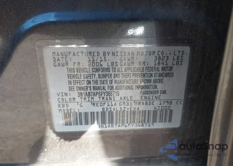 2015 Nissan Sentra Sv z USA, uszkodzony, nr VIN 3N1AB7AP6FY368719